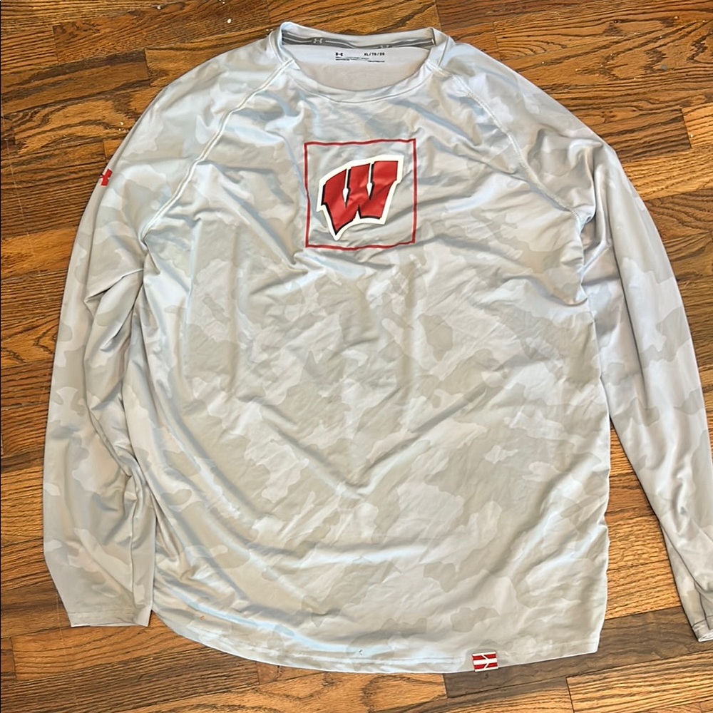 Under Armour Long Sleeve Gray and Red Tee